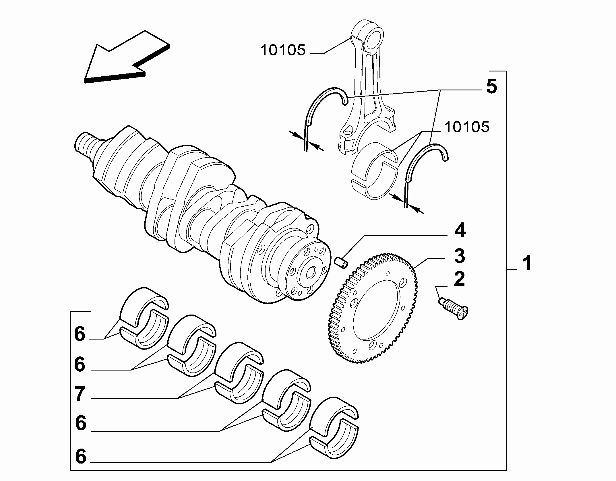 10103-010 ENGINE SHAFT AND HALF BEARING