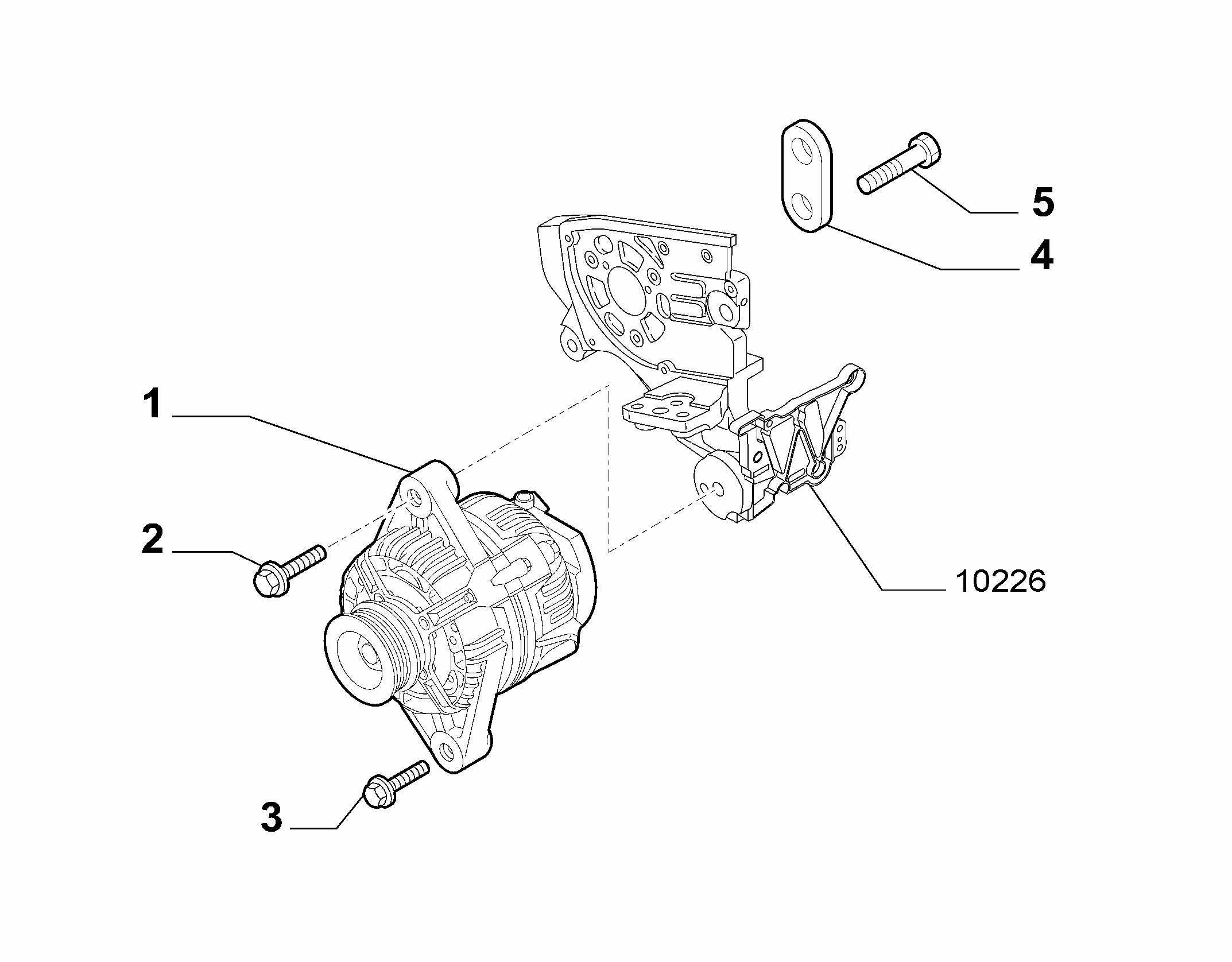 55301-010 ALTERNATOR AND MOUNTING