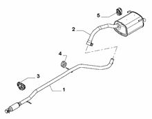 10258-030 REAR AND CENTRAL PIPES