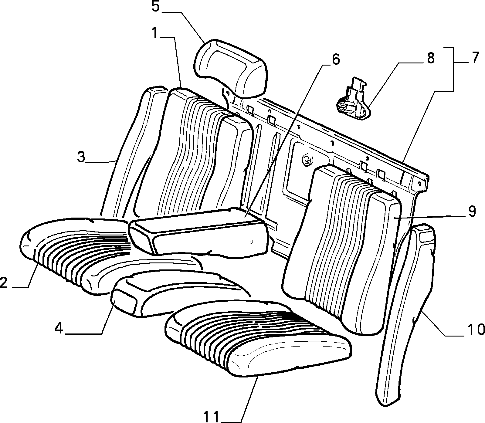 70615/03 REAR SEAT LINING