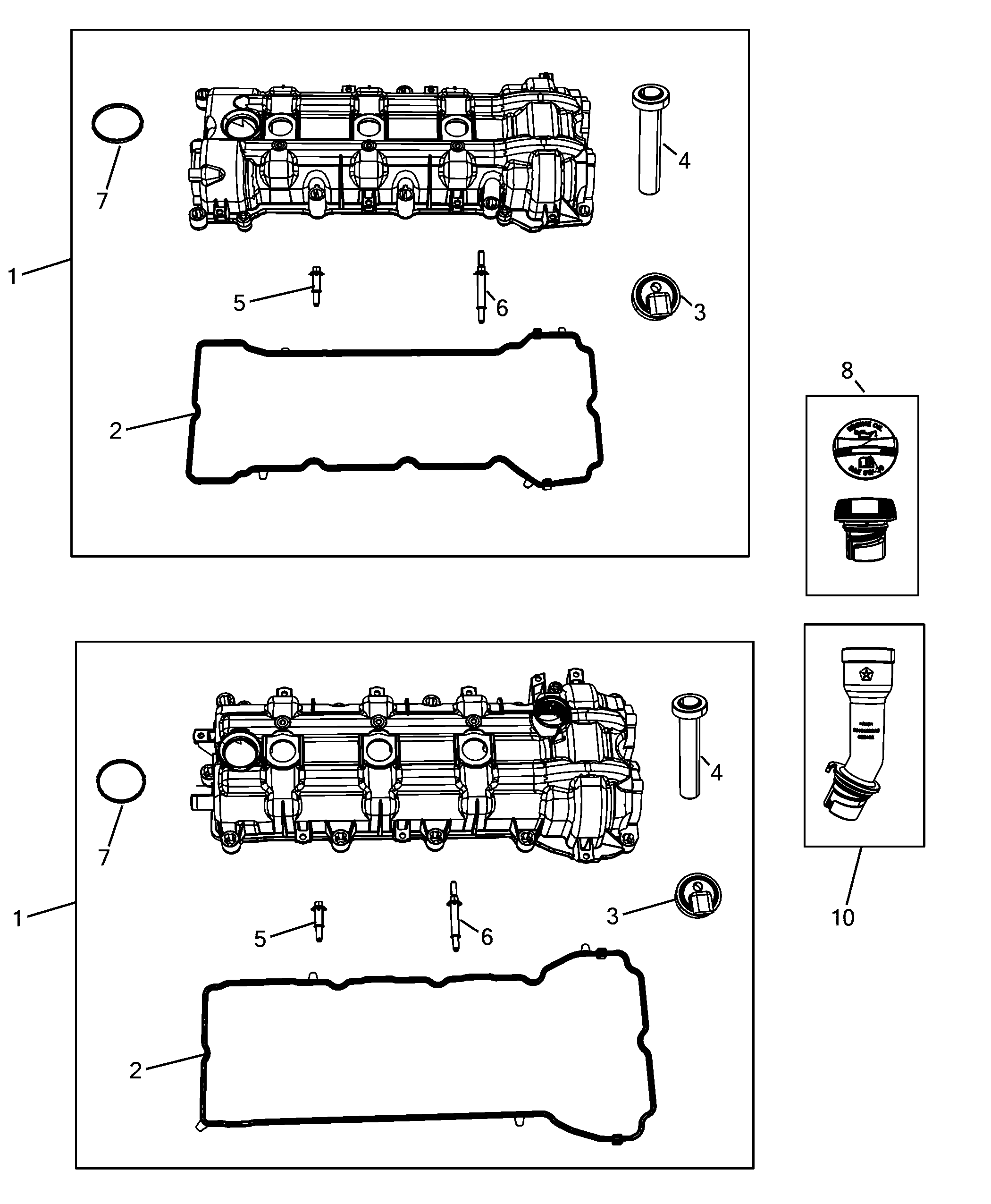 10101-030 CYLINDER HEAD AND GASKET COVERS