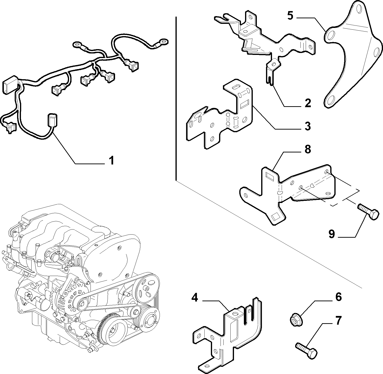 10226-040 ENGINE HARNESS AND SUPPORTS
