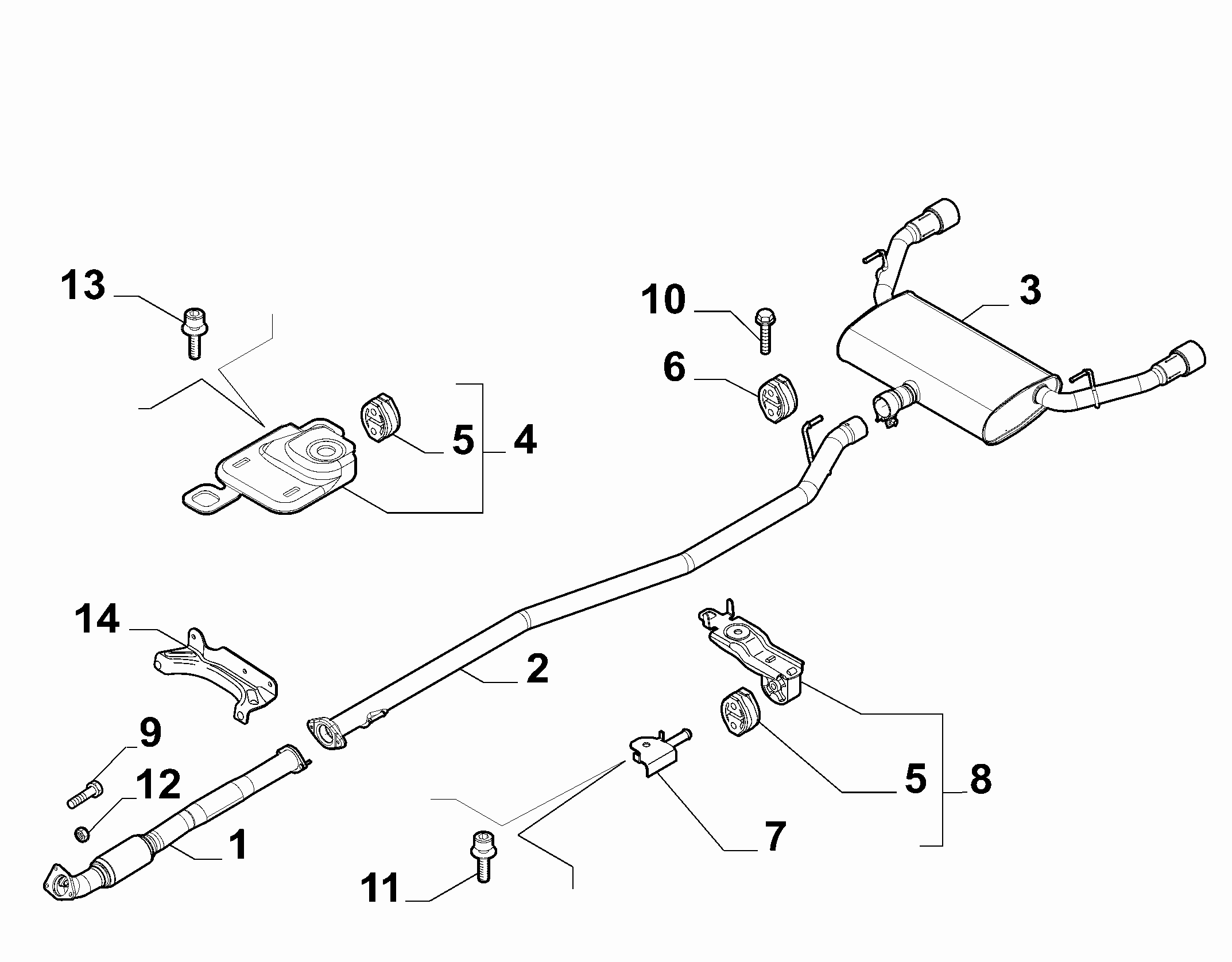 10258-030 REAR AND CENTRAL PIPES