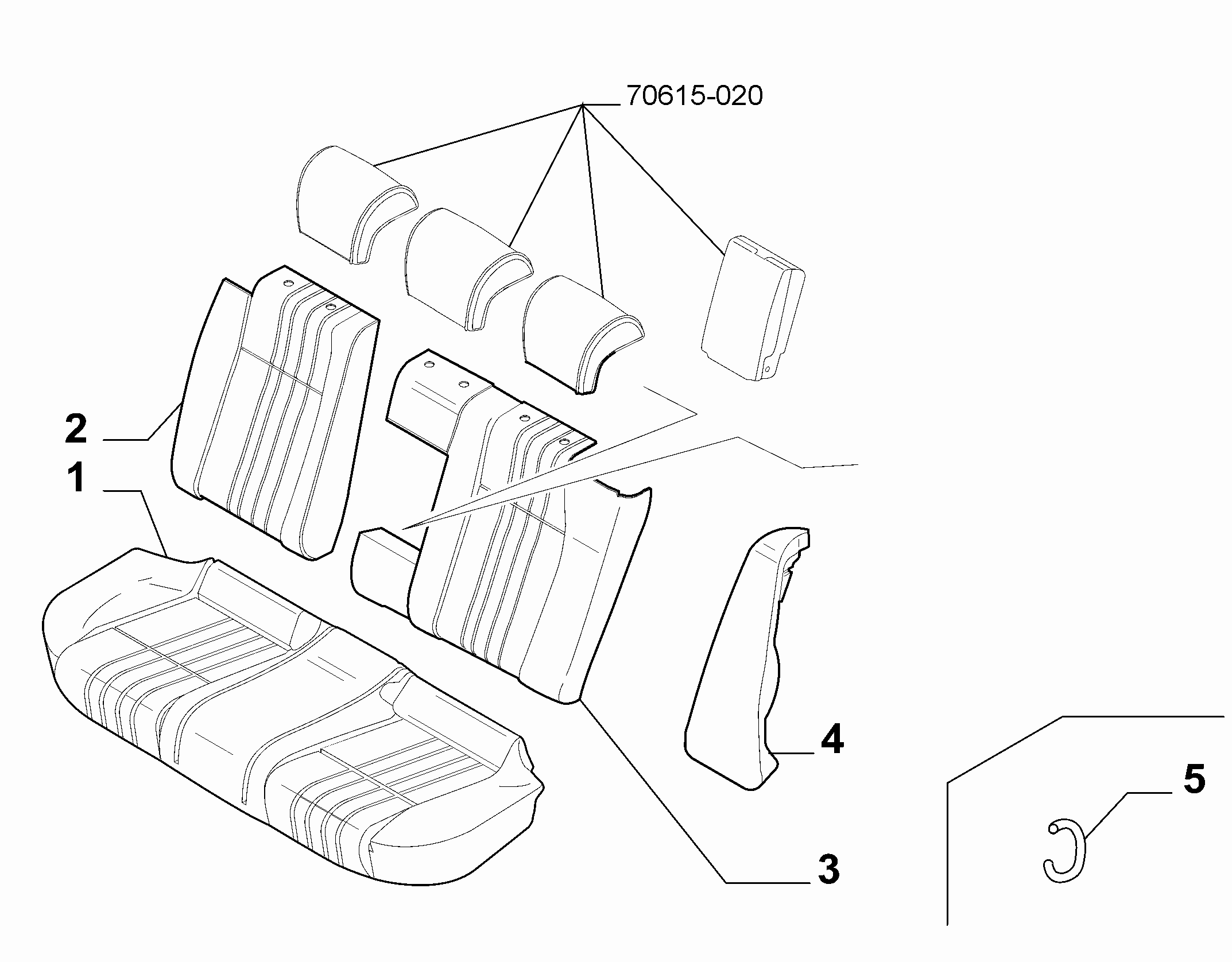 70615-010 REAR SEAT LINING 