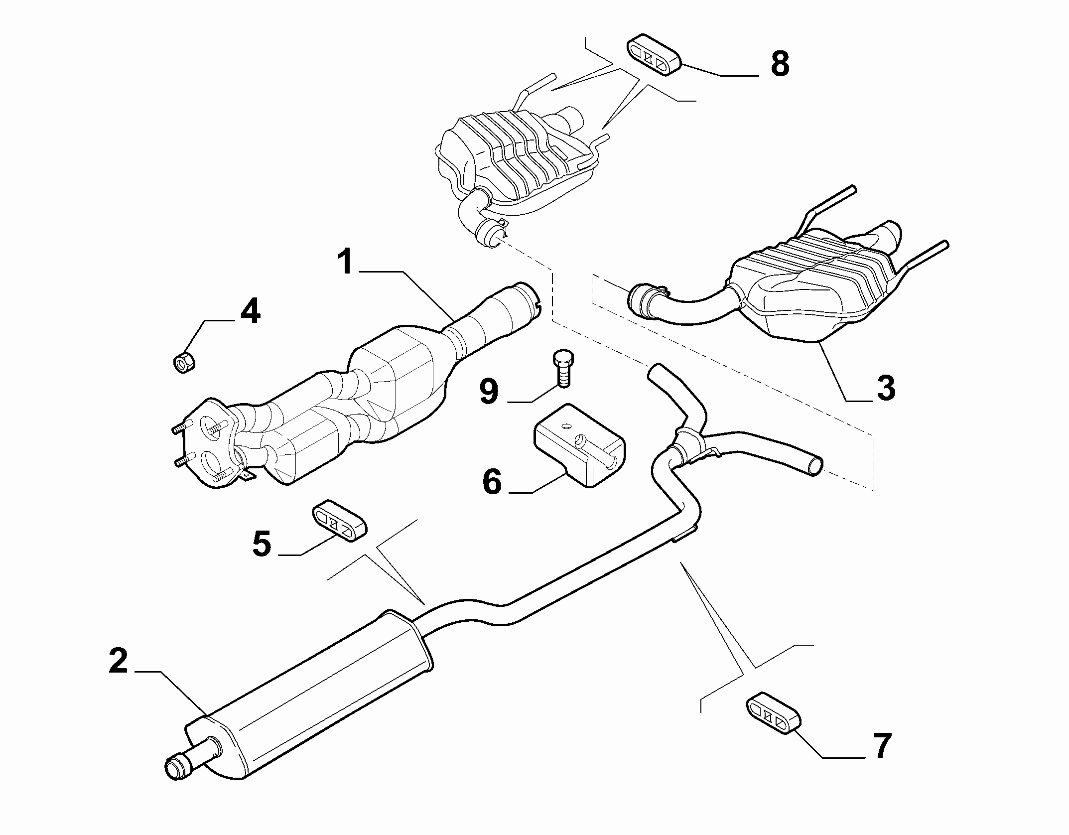 10258-030 REAR AND CENTRAL PIPES