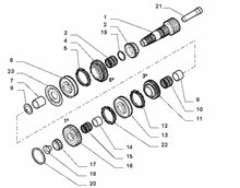 21215-032 LOWER SECONDARY SHAFT AND GEAR LEAD