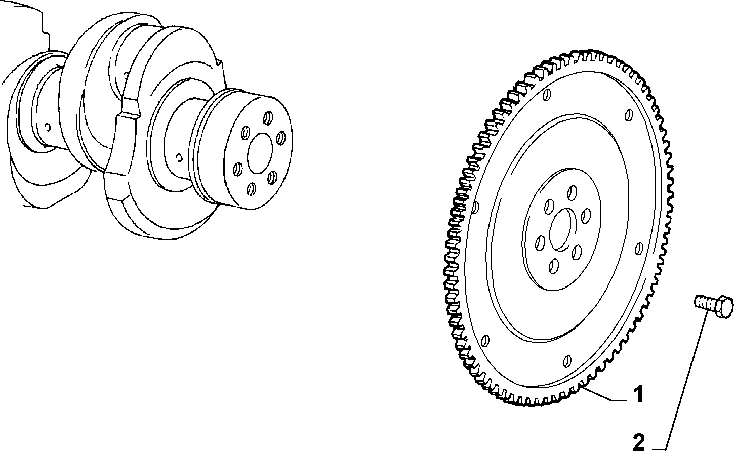 10103/99 ВАЛ И МАХОВИК ДВИГАТЕЛЯ