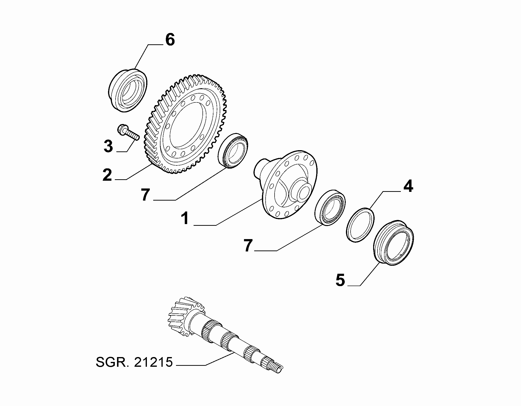 21220-010 GEARING AND HALF CRANKSHAFT