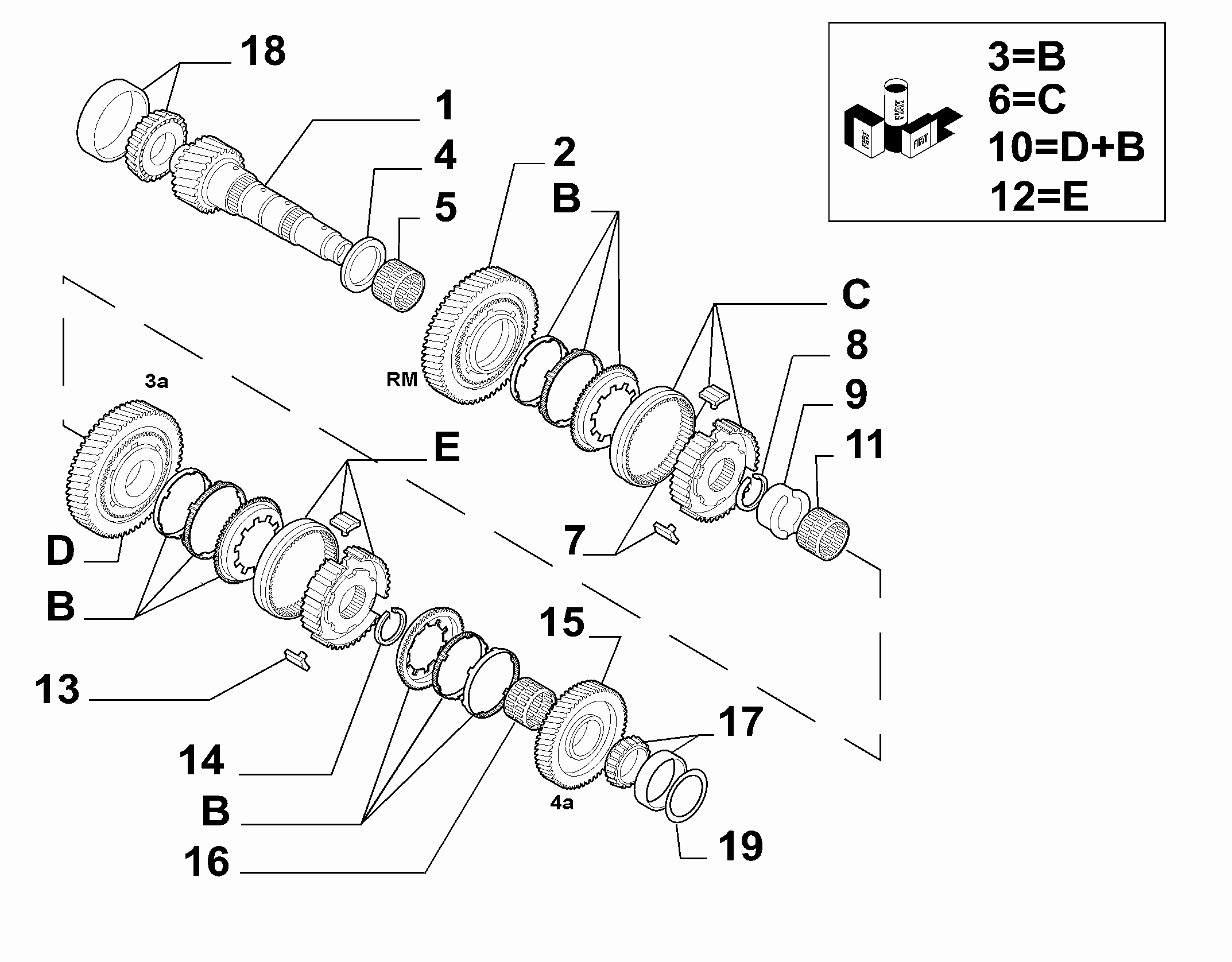 21215-032 LOWER SECONDARY SHAFT AND GEAR LEAD