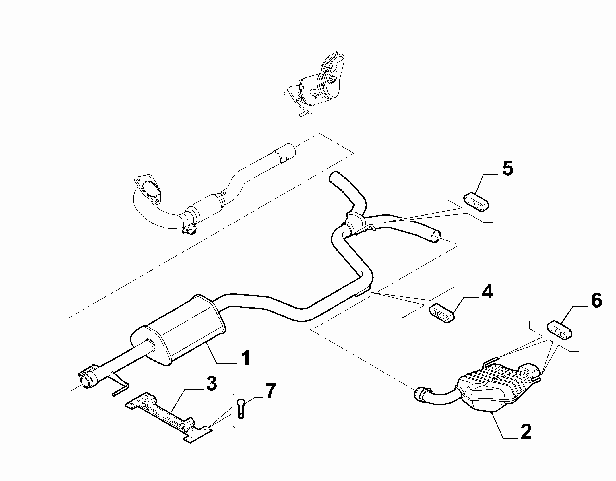 10258-030 REAR AND CENTRAL PIPES