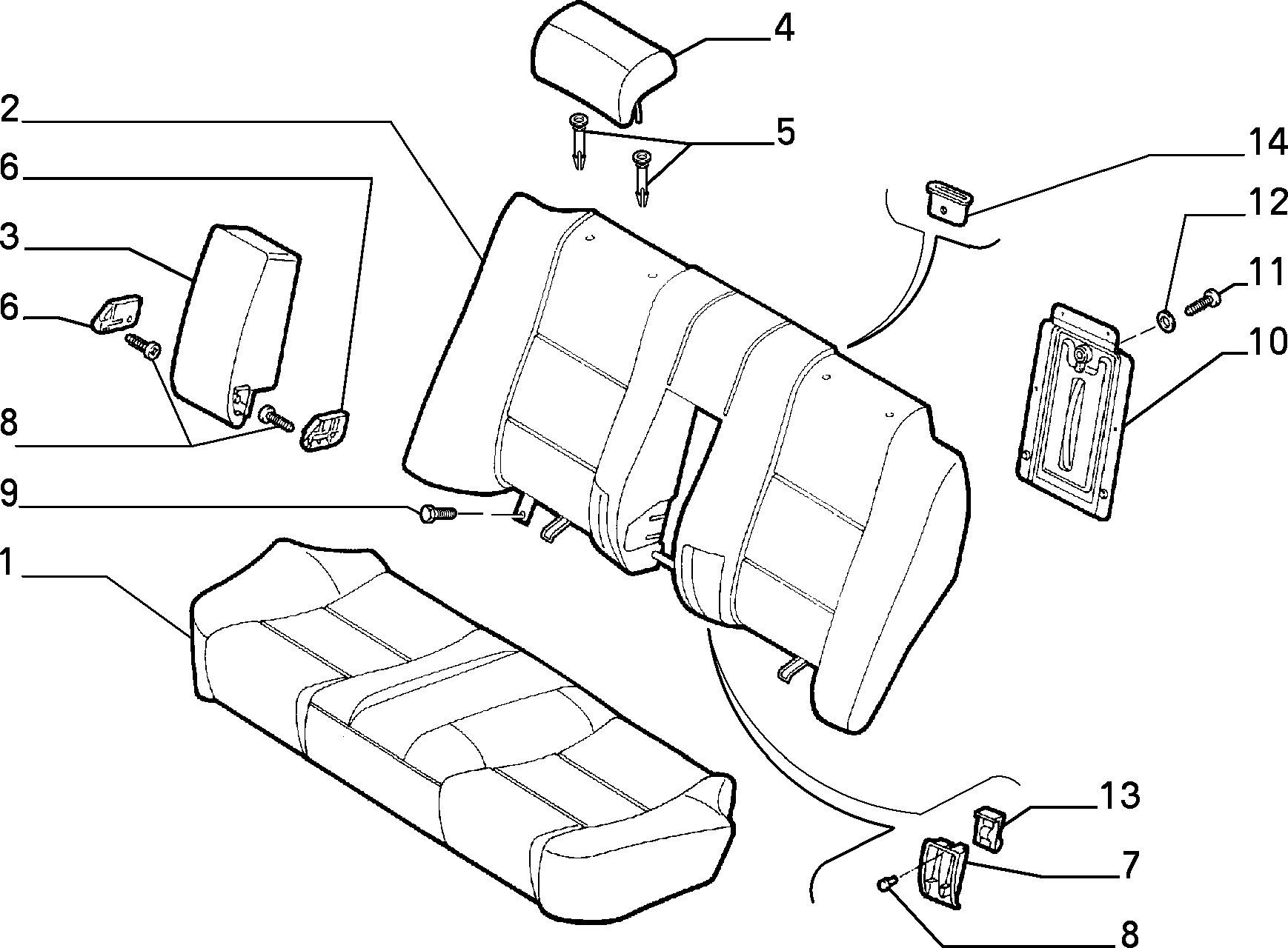 70613/00 REAR SEAT