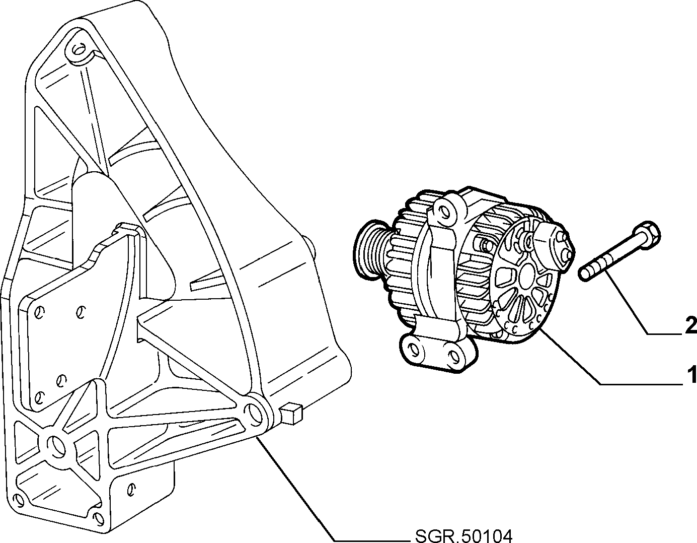55301-010 ALTERNATOR AND MOUNTING