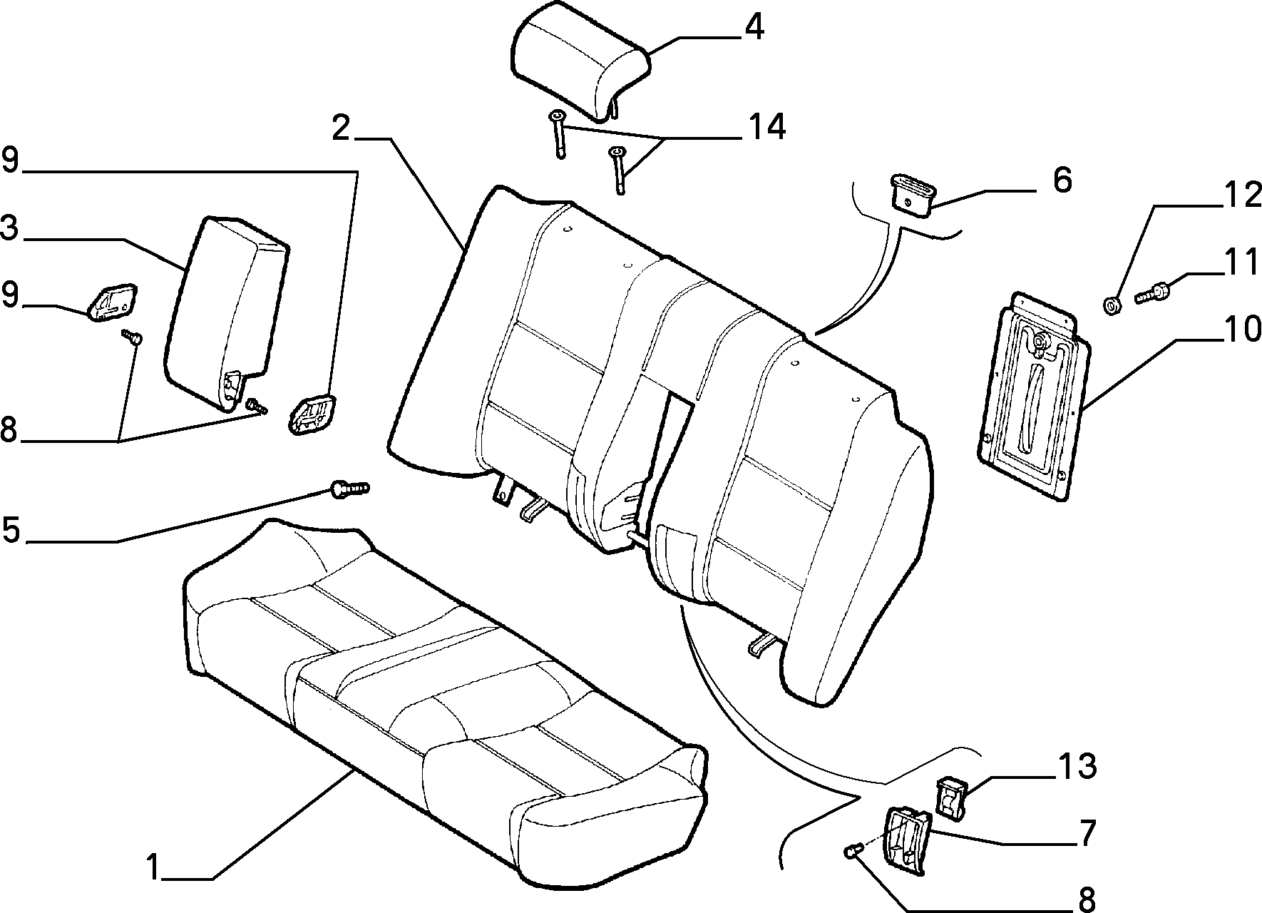 70613/00 REAR SEAT 