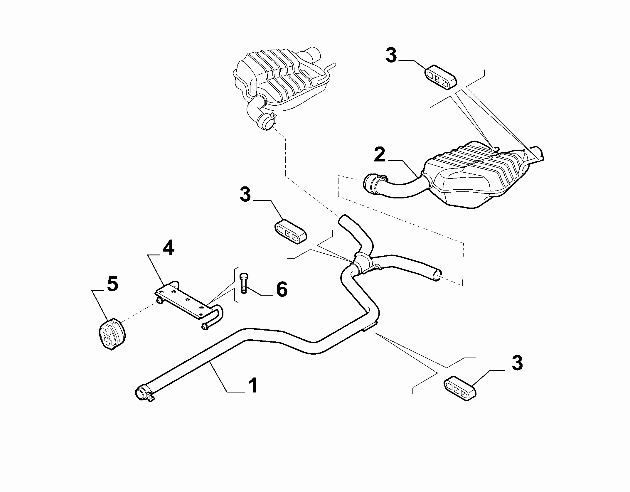 10258-030 REAR AND CENTRAL PIPES
