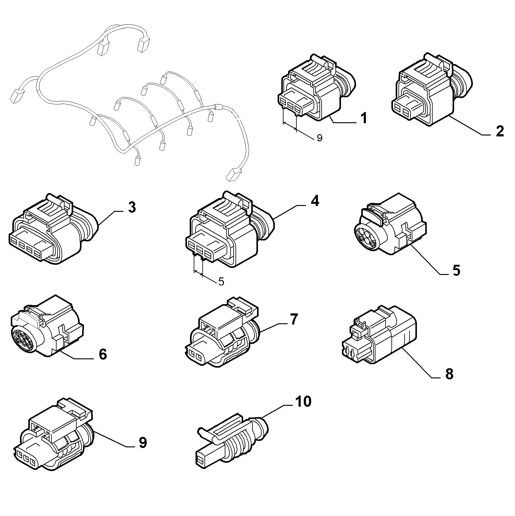 10226-060 ENGINE HARNESS CONNECTORS