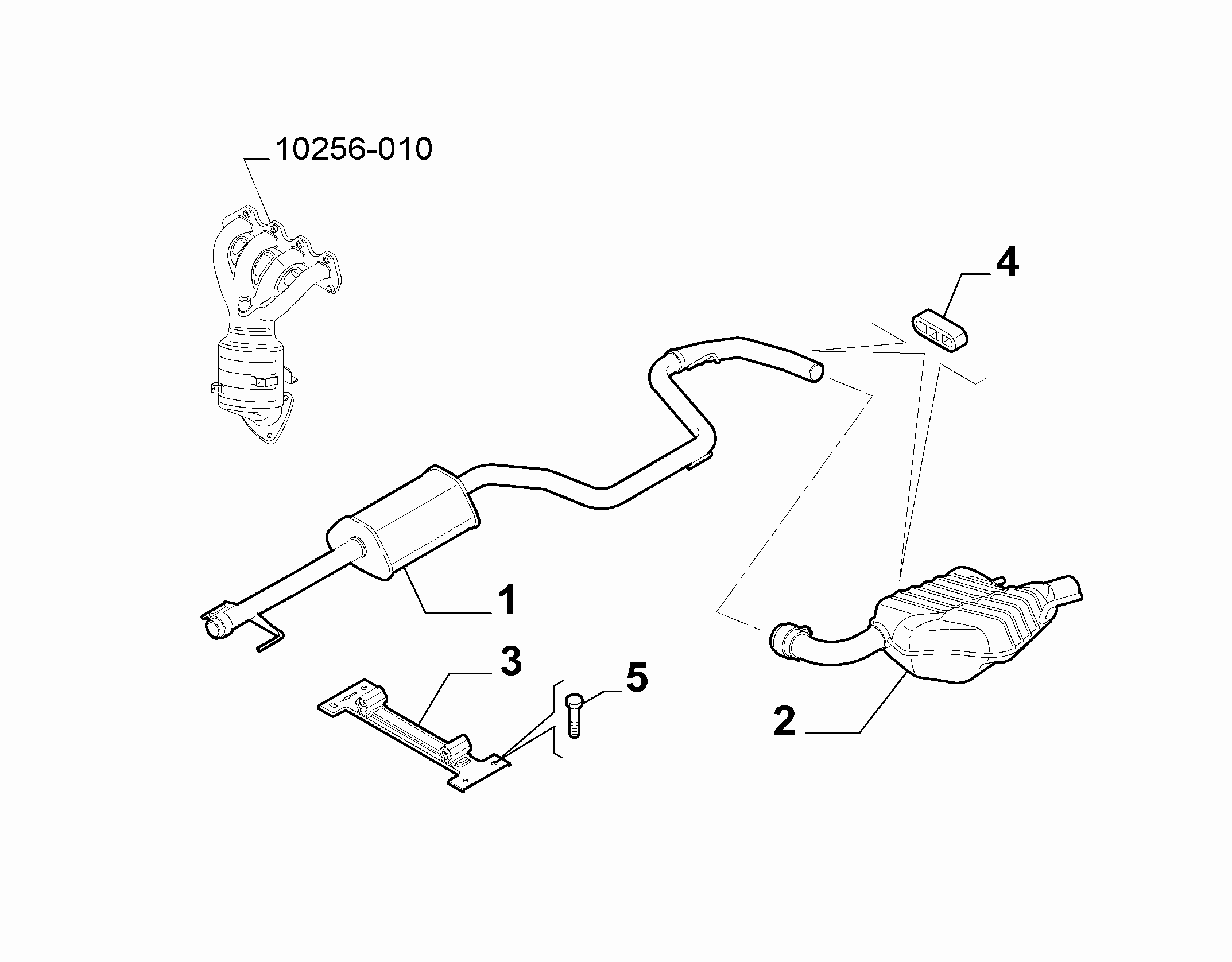 10258-030 REAR AND CENTRAL PIPES