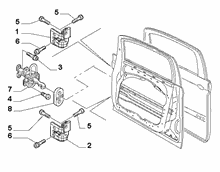 70129-020 FRONT SIDE DOOR HINGE AND SCREW