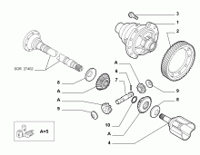 21220-020 CROWN WHEEL AND HALF CRANKSHAFT