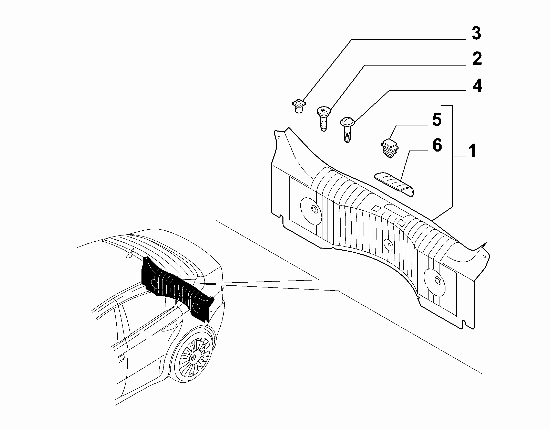 70526-020 REAR TRUNK INTERNAL LINING