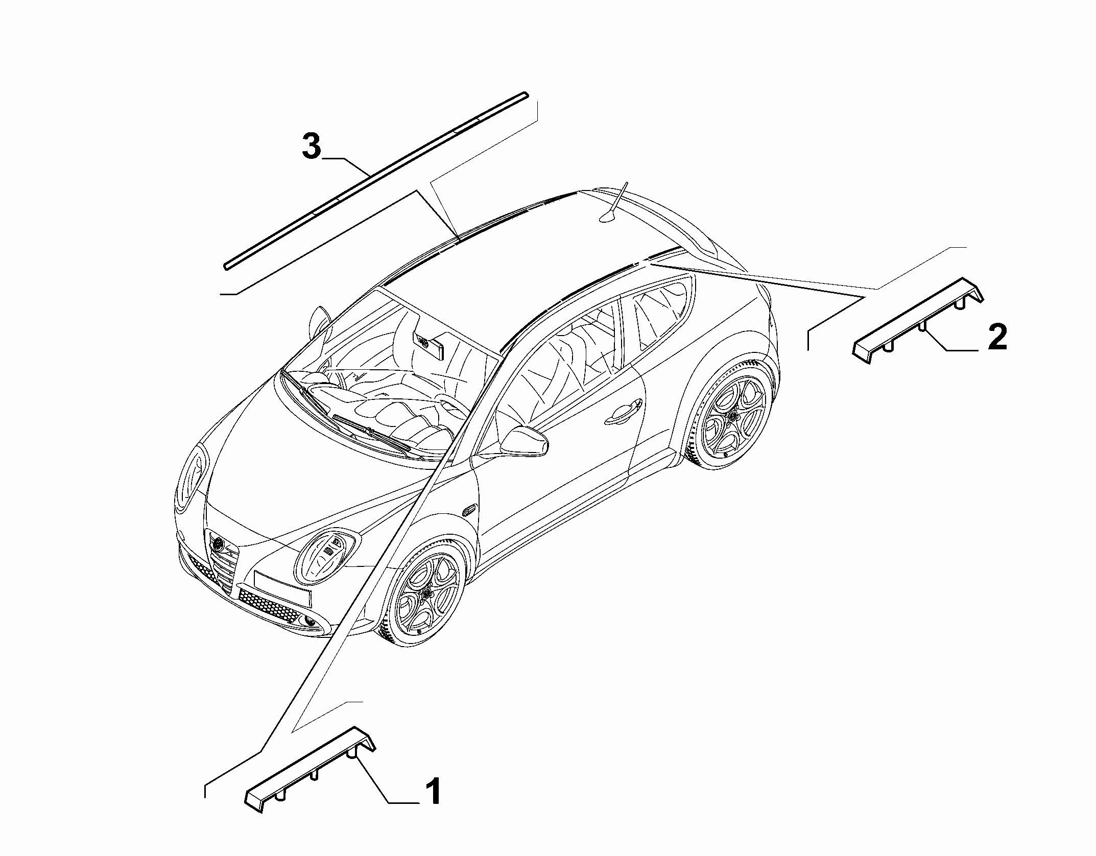 70712-030 OUTER MOULDINGS, ROOF AREA