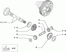 21220-020 CROWN WHEEL AND HALF CRANKSHAFT