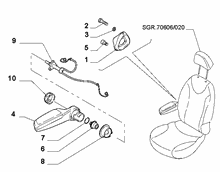 70601-070 FRONT SEAT HEADREST & ARMREST PADDING