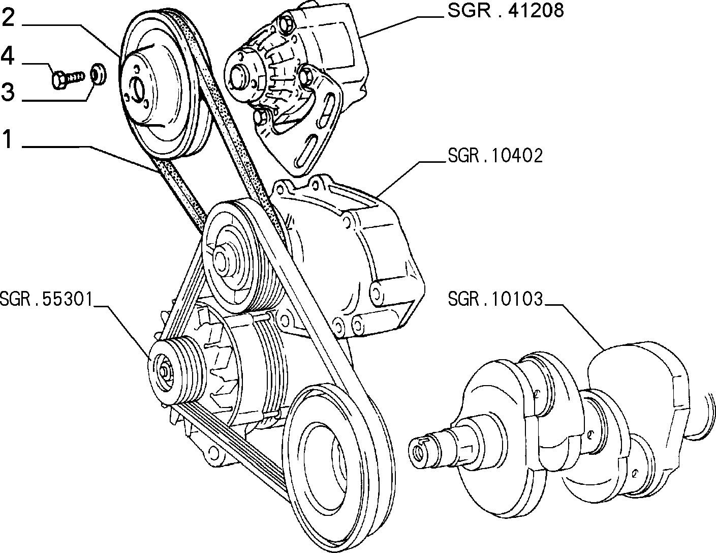 10115/03 ПУЛЬТ (РЕМНИ И ШКИВ)