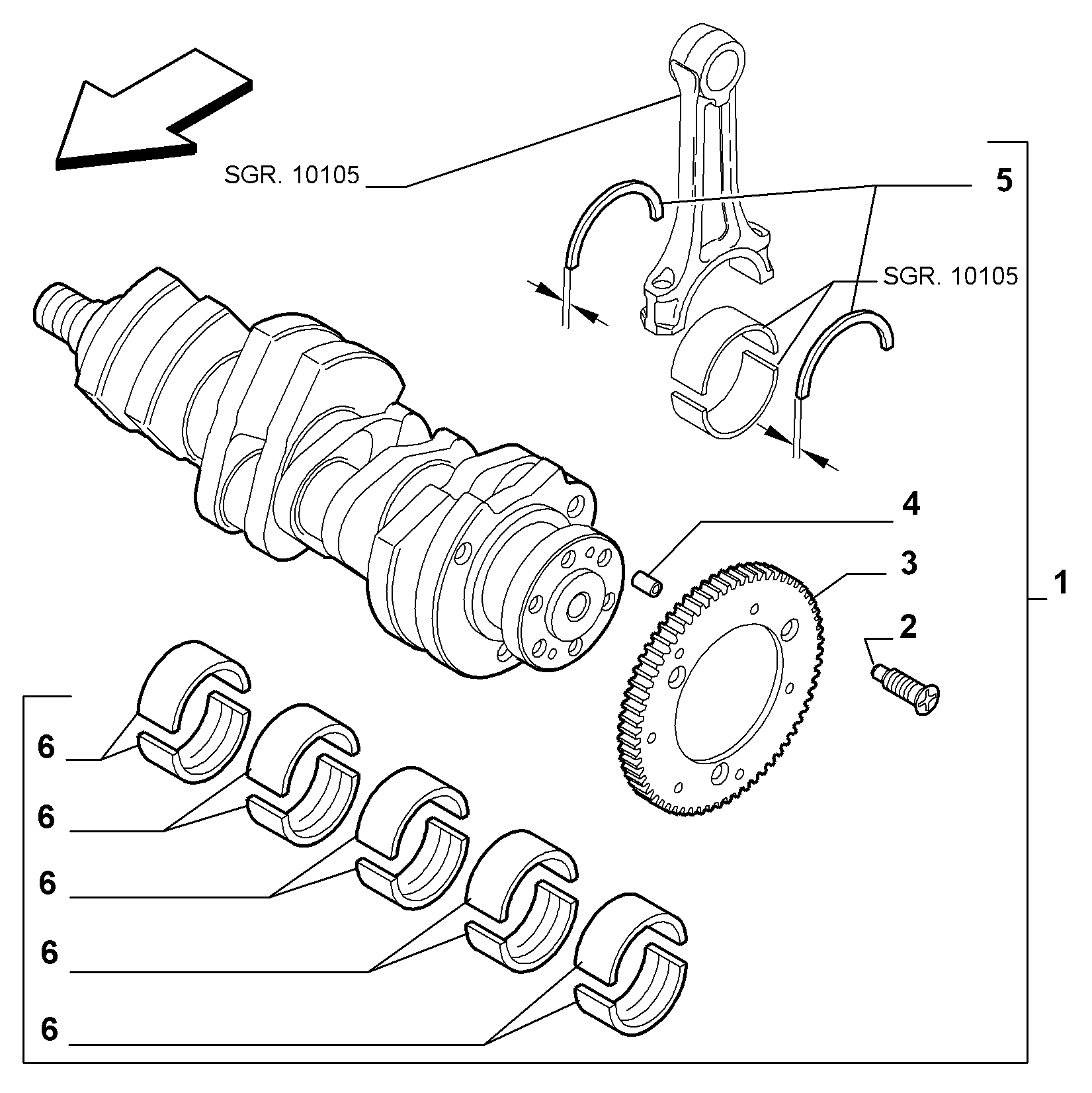 10103-010 ENGINE SHAFT AND HALF BEARING