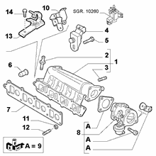 10255-010 INTAKE MANIFOLD AND BUTTERFLY CLIPS