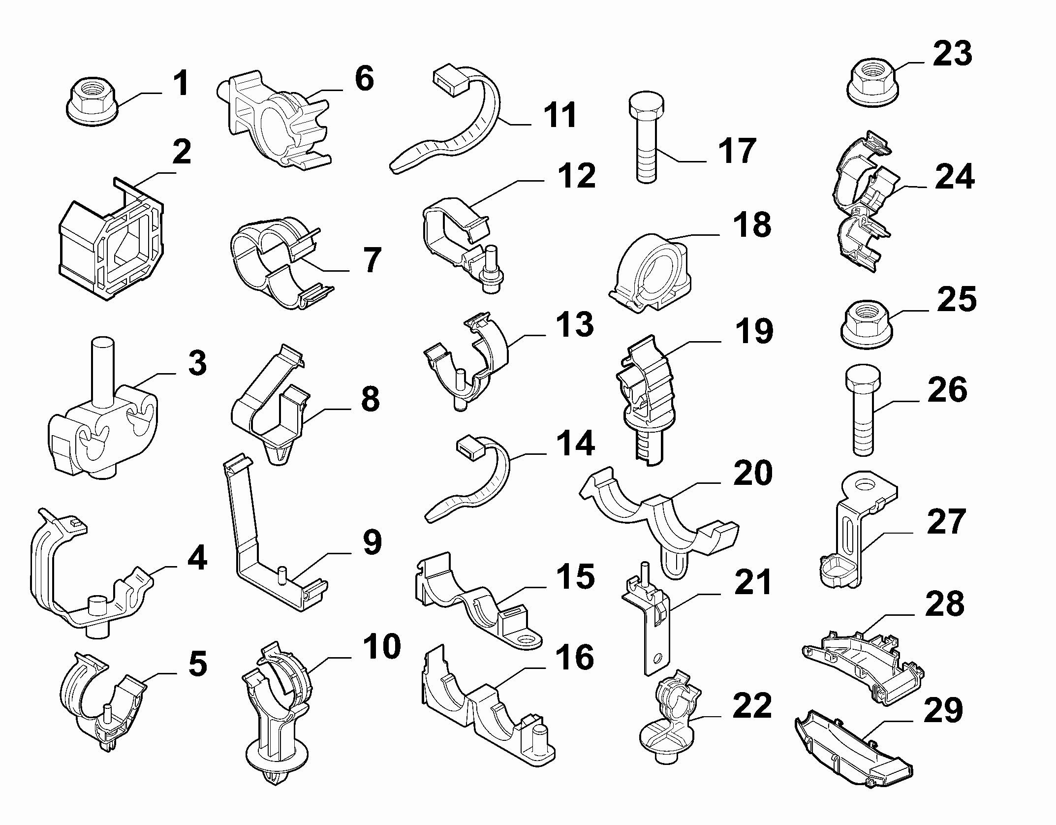 55527-010 CABLE SET FIXINGS