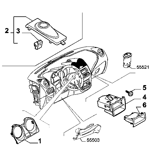 70502-020 DASHBOARD INSTRUMENT HOLDER DIALS