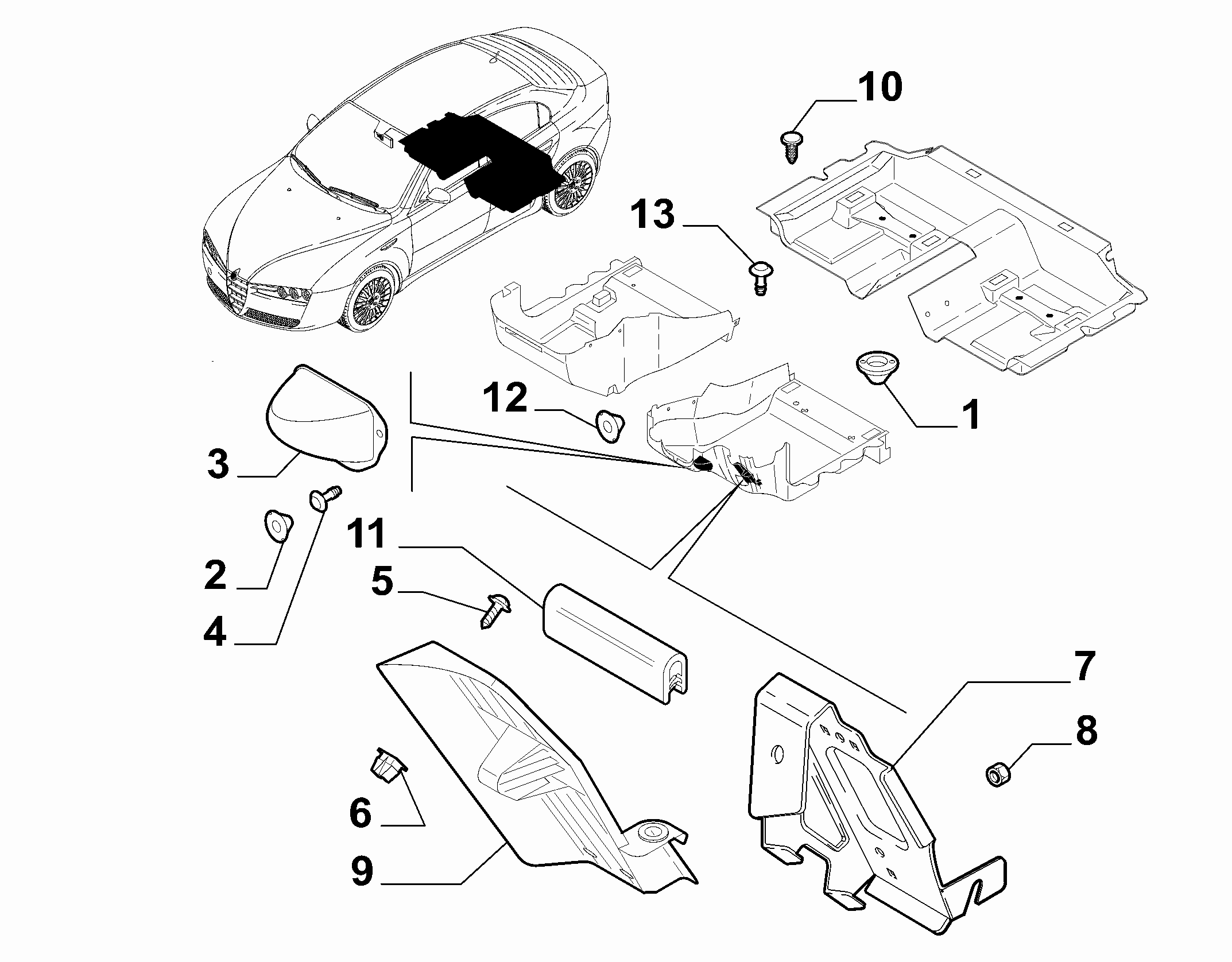 70521-030 PASSENGER COMPARTMENT MAT FASTENERS AND ACCESSORIES