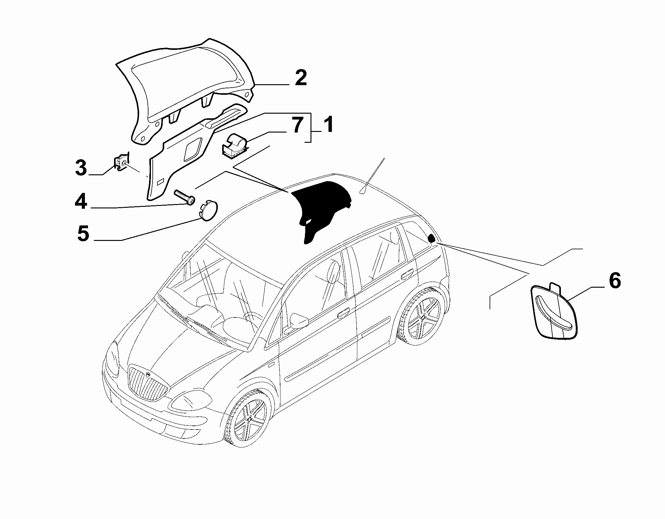 70523-040 INNER REAR PILLAR AND QUARTER GLASS TRIMS