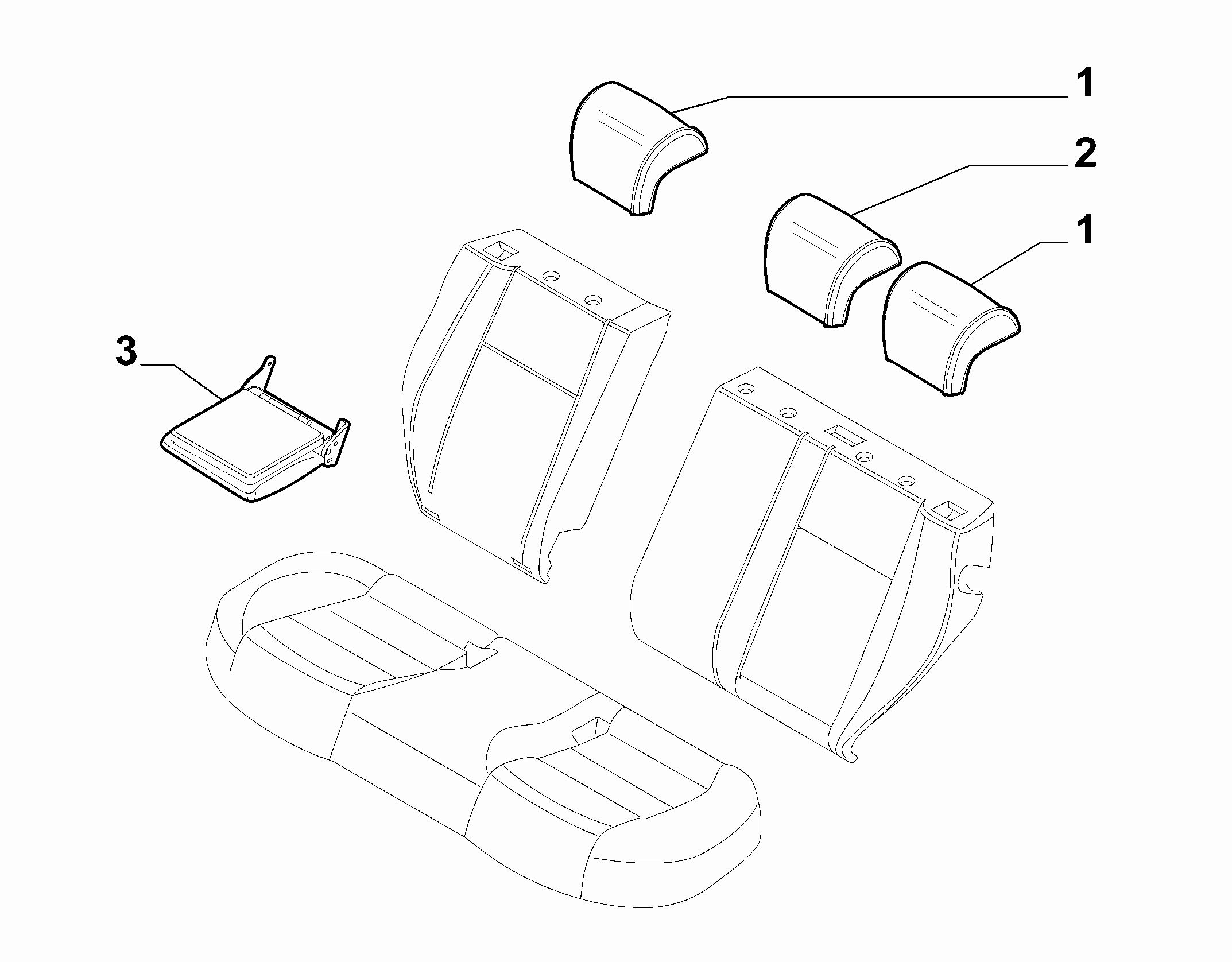 70615-020 REAR SEAT HEAD REST