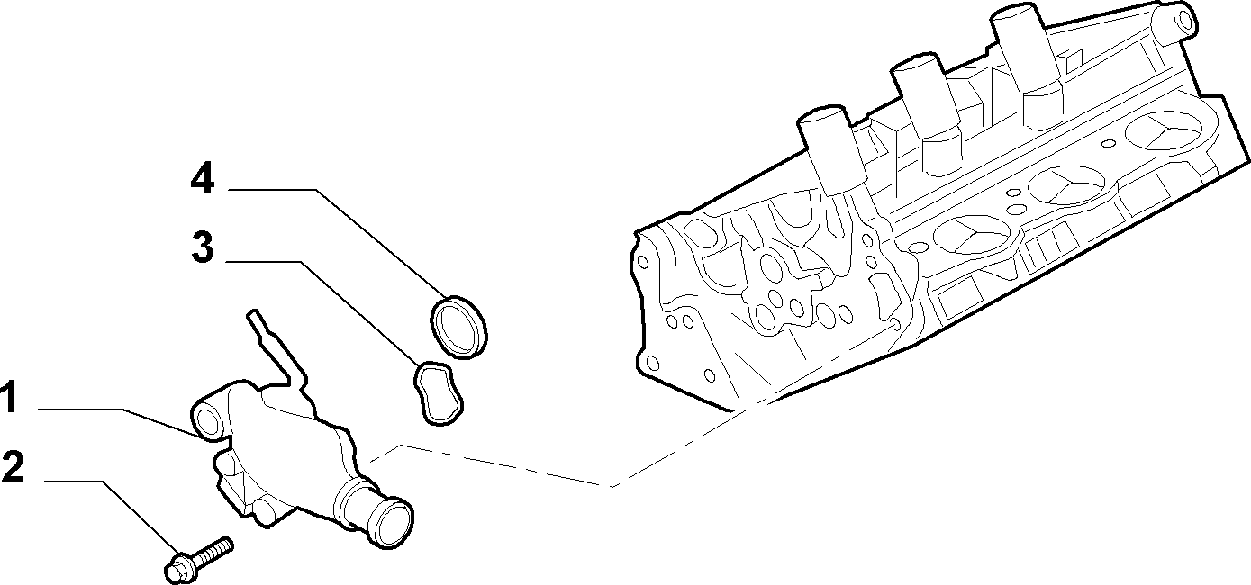 10402-030 WATER PUMP, PIPES AND THERMOSTAT
