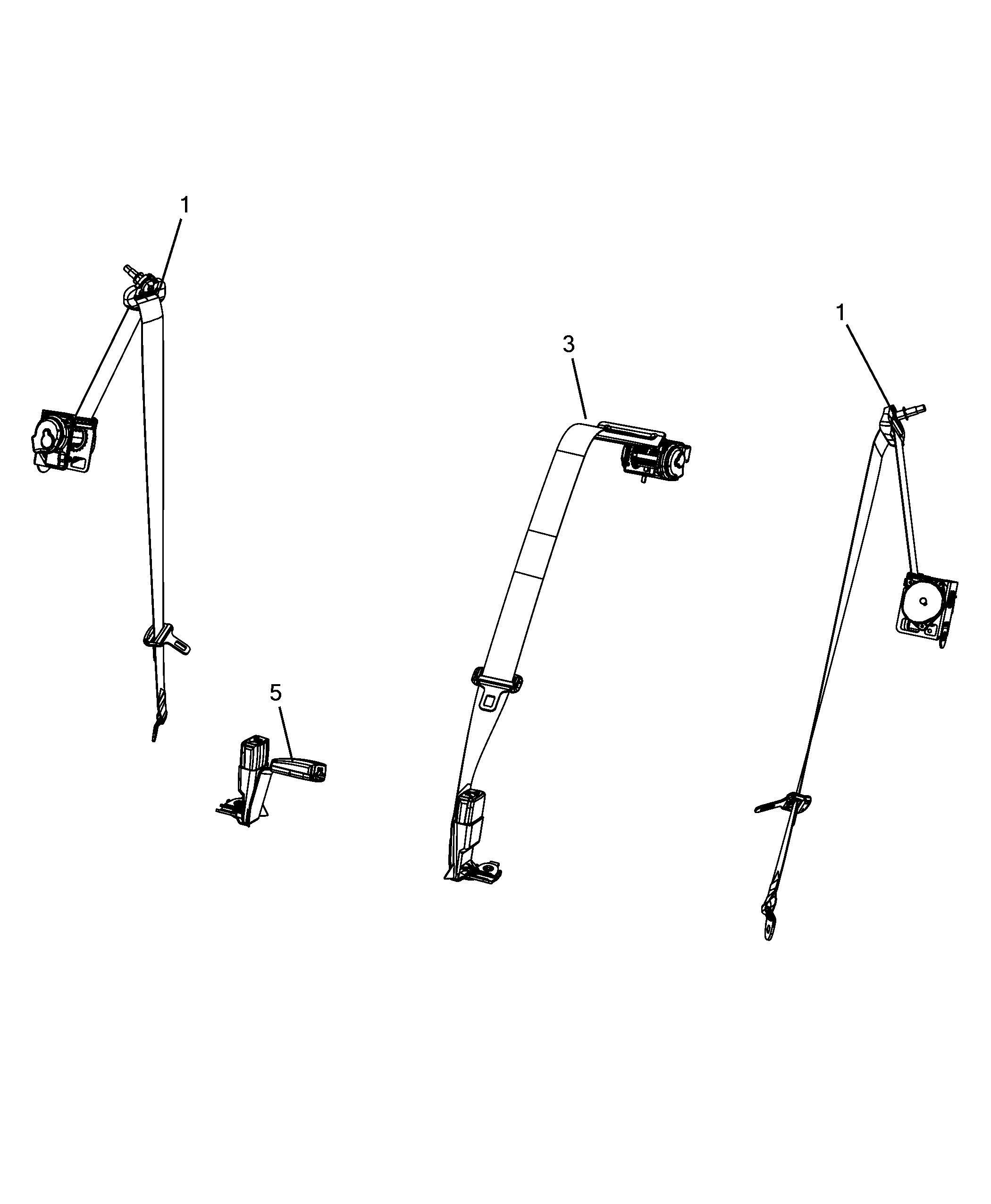 70527-020 REAR SEAT BELTS