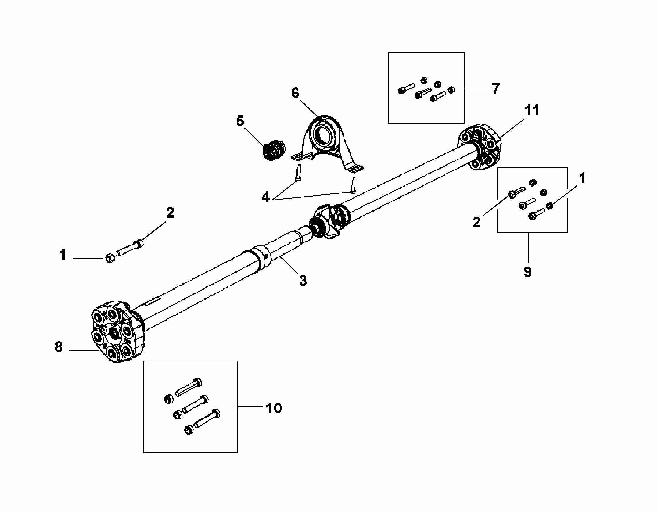 24301-010 FRONT OR REAR DIFFERENTIAL 4X4 PROPELLER SHAFT