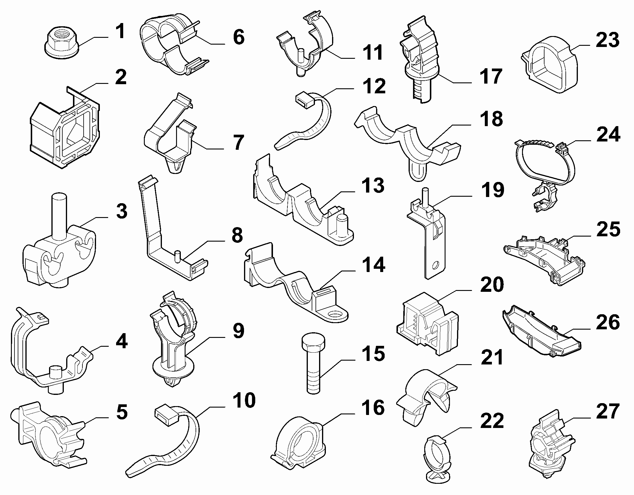 55527-010 CABLE SET FIXINGS