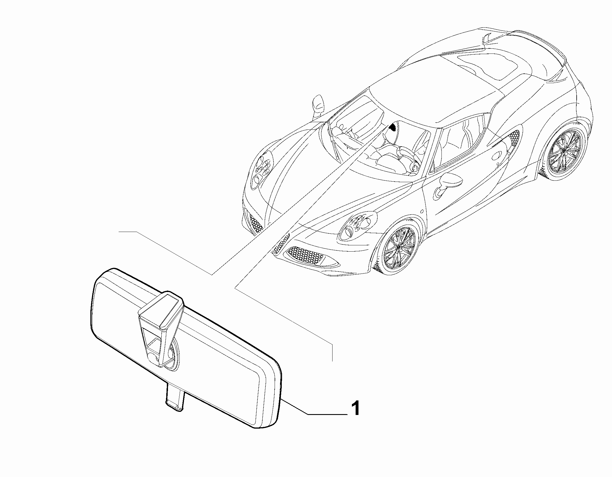 70740-010 REAR VIEW MIRROR