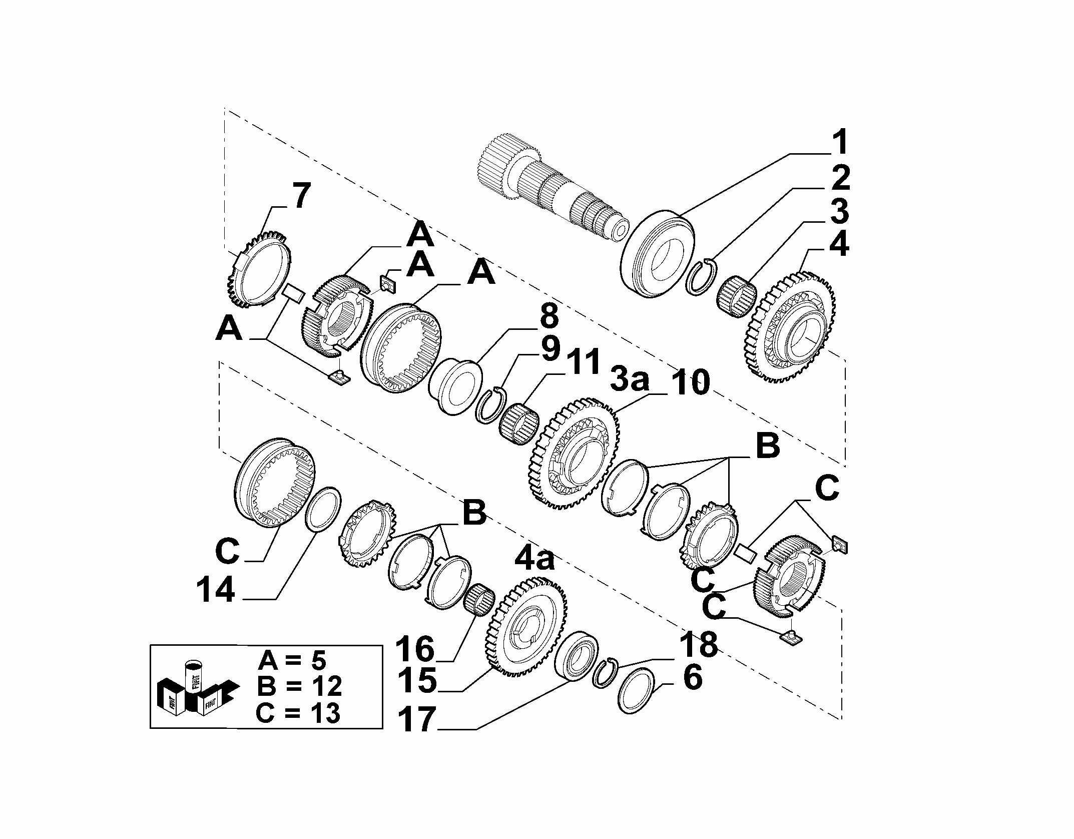 21215-034 SECONDARY UPPER MANIFOLD GEAR SHAFT