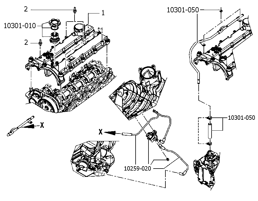 10101-030 CYLINDER HEAD AND GASKET COVERS