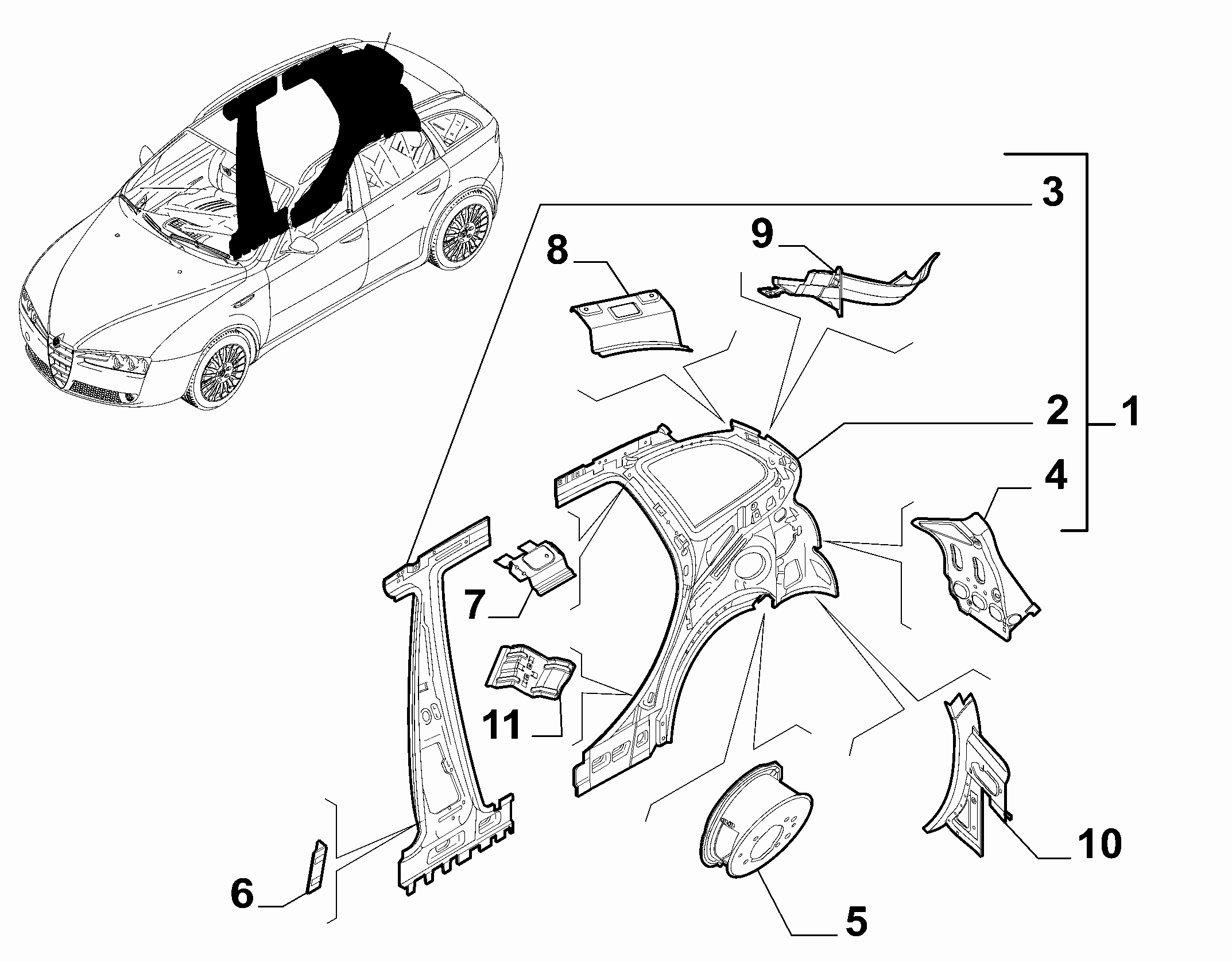 70004-010 REAR SIDE FRAME STRUCTURE