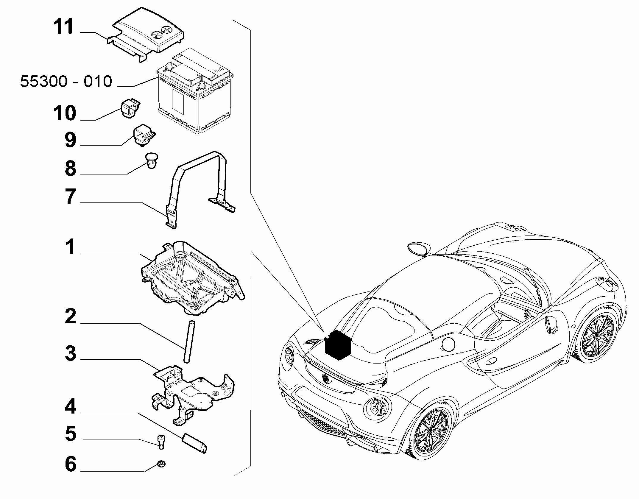 55300-030 BATTERY SUPPORT