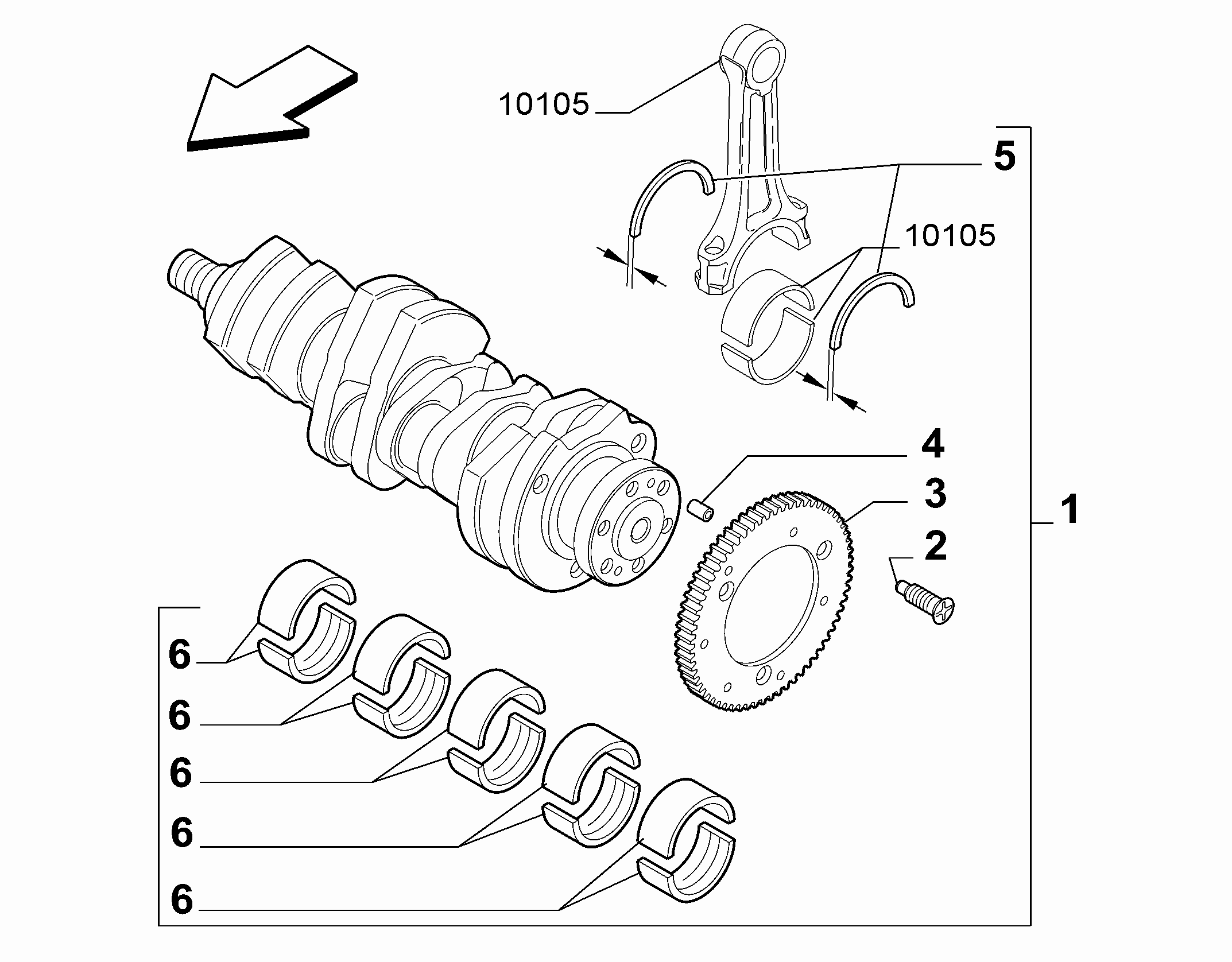 10103-010 ENGINE SHAFT AND HALF BEARING