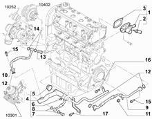 10402-020 THERMOSTAT AND WATER PIPES