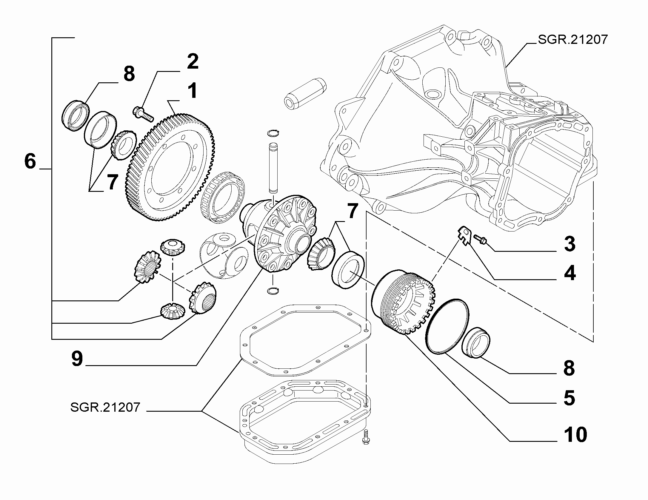 21220-025 4x4 GEARING, REAR CROWN WHEEL (C547, C542, C543)