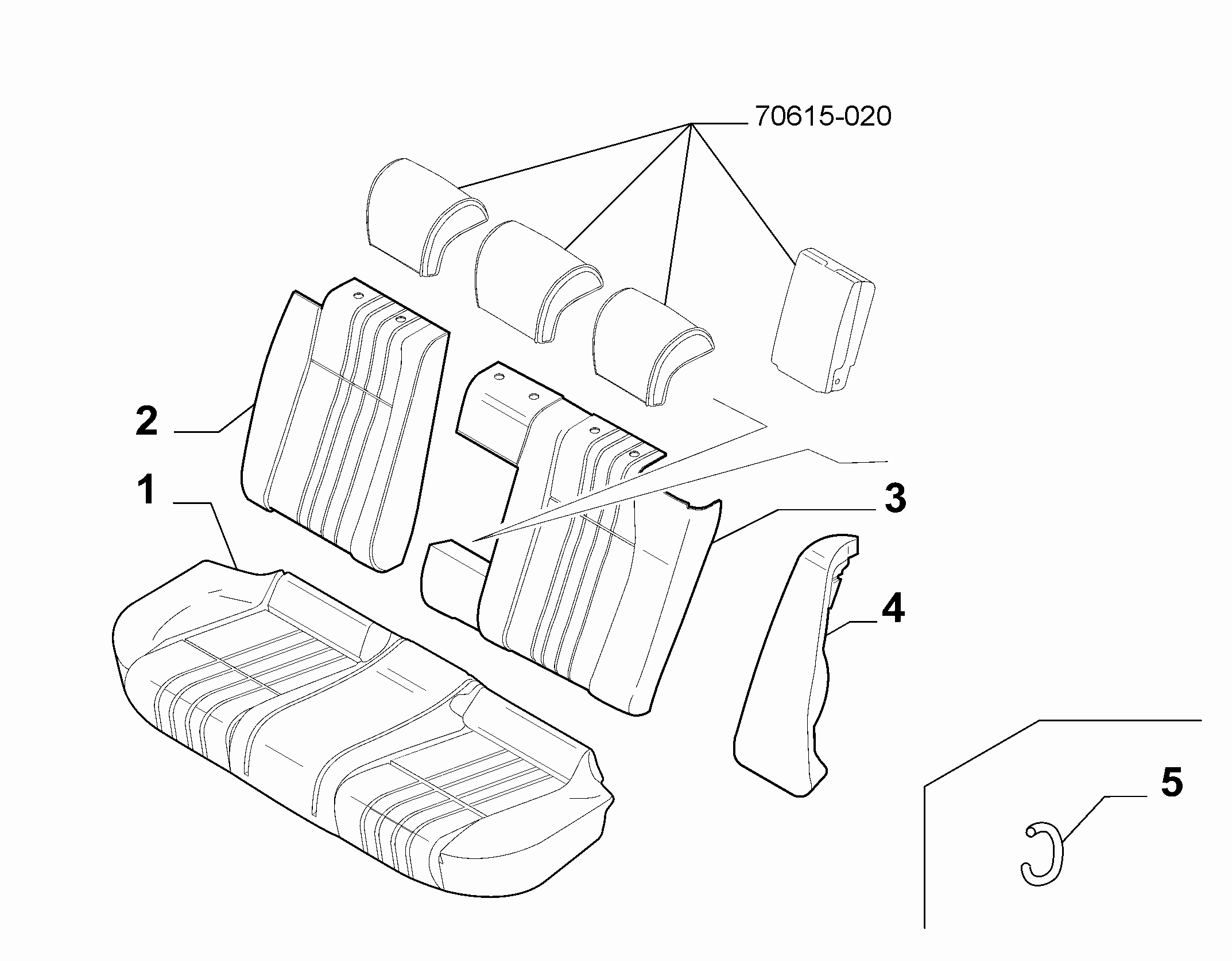 70615-010 REAR SEAT LINING 