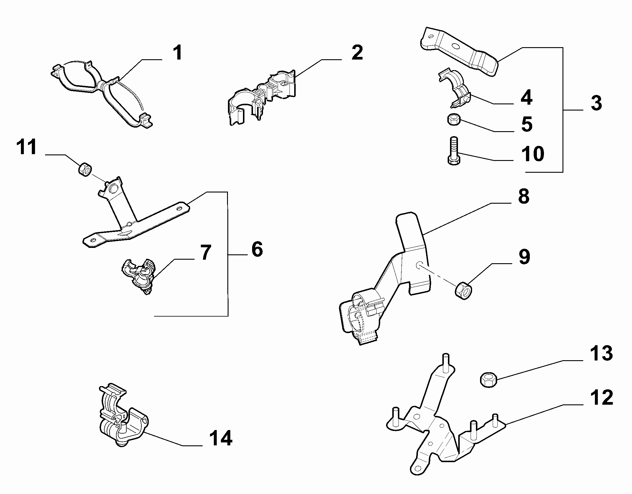 41207-040 HYDRAULIC SYSTEM CLAMPS
