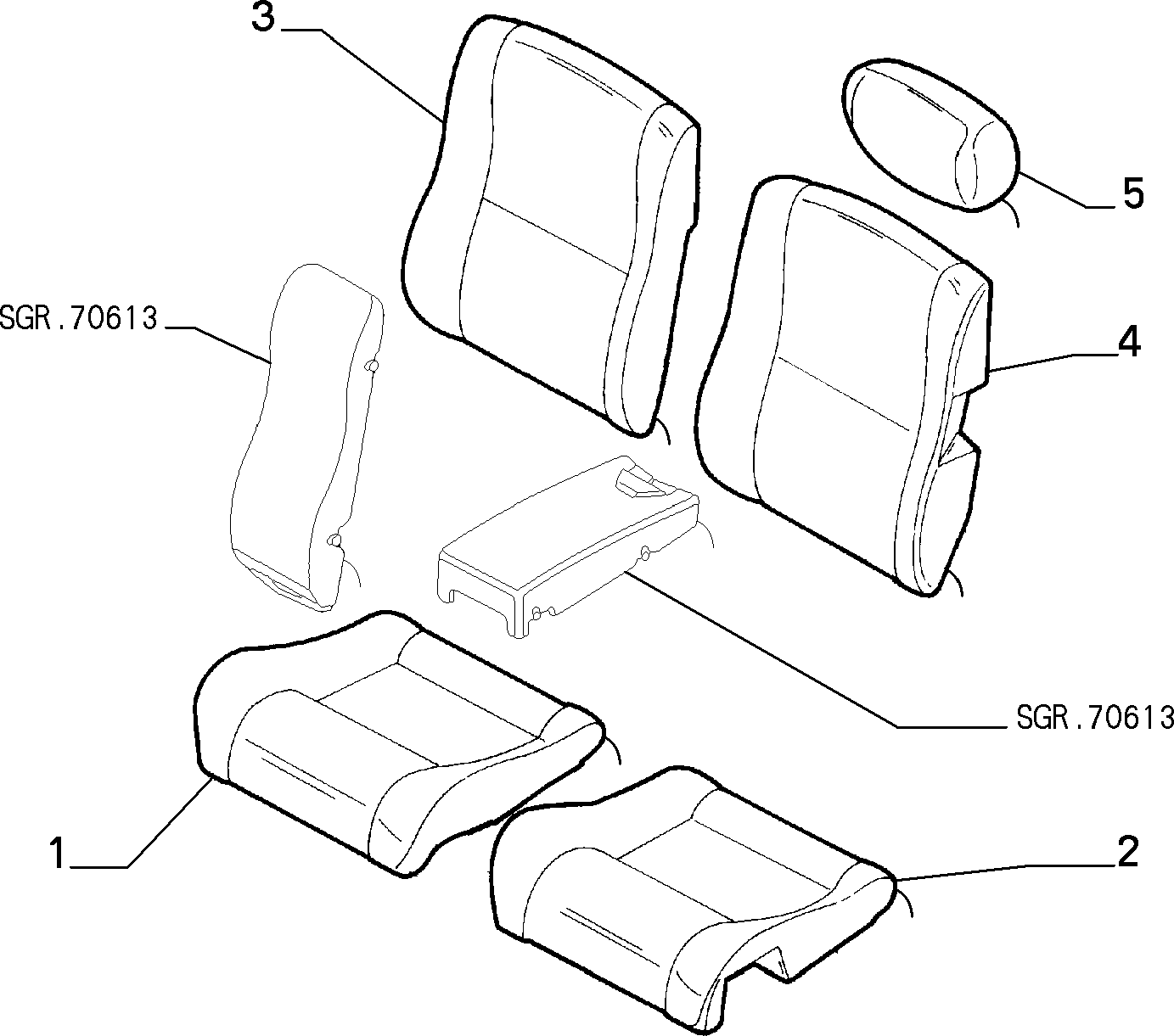 70615/05 REAR SEAT LINING