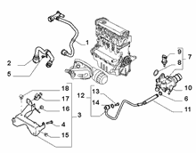 10402-020 THERMOSTAT AND WATER PIPES